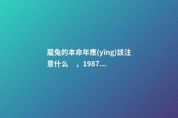 屬兔的本命年應(yīng)該注意什么，1987年屬兔本命年 87年的兔子應(yīng)該注意的什么